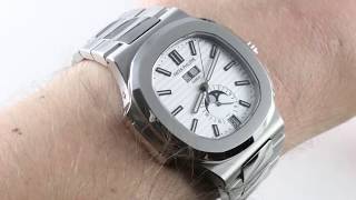 Patek Philippe Nautilus Annual Calendar Moon Phase 57261A010 Luxury Watch Review [upl. by Ariela12]