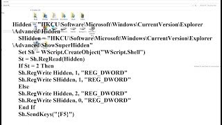 Ein einfaches Script erstellen zum ein ausblenden versteckter Dateien u Ordner [upl. by Eiggep]