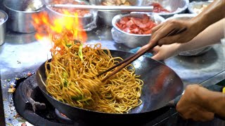 Chinese Street Food Fried noodles with egg fried rice fried broiler egg and vegetable pie [upl. by Yanrahc]