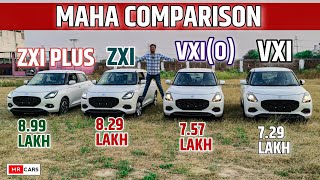 Swift Ka MAHA COMPARISON 🔥 l Swift Vxi l Swift Vxi optional l Swift Zxi l Swift Zxi Plus l MRCars [upl. by Lucais]