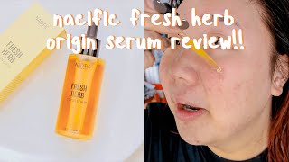 jun ji hyuns serum nacific fresh herb origin serum review 1 week test [upl. by Nitas]