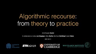 Algorithmic Recourse  from theory to practice [upl. by Hedva]