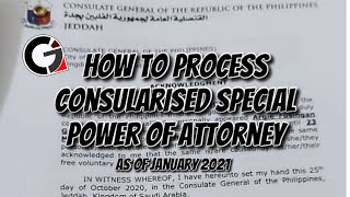 HOW TO PROCESS CONSULARISED SPECIALPOWER OF ATTORNEY  SPA  SAUDI ARABIA  AS OF JANUARY 2021 [upl. by Rennie]