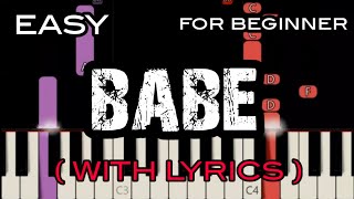 BABE  LYRICS   THE STYX  SLOW amp EASY PIANO [upl. by Sedda201]