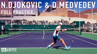 Novak Djokovic amp Daniil Medvedev  FULL PRACTICE 2024 IW [upl. by Lleder]