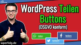 WordPress Social Media TeilenButtons einfügen DSGVO konform in 2024 Shariff Wrapper Tutorial [upl. by Zendah]