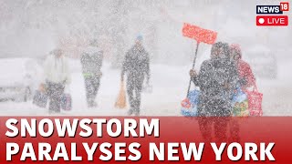 New York Snowstorm LIVE Updates  Snowstorm Devastates New York State Of Emergency Declared  N18G [upl. by Yendys]