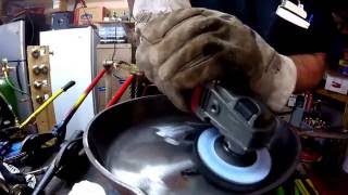 How How Revive Restore Bring Back A Rusty Rusted Cast Iron Pan or Pot Angle Grinder [upl. by Hurff145]