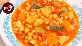 Guiso con GARBANZOS rápido y fácil con verduras apto para verano [upl. by Nennek]