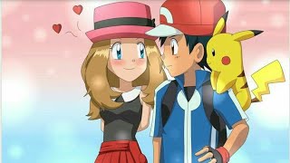 Ash x Serena  Pokemon Ash and Serena amour shipping cute moments [upl. by Rosenquist]