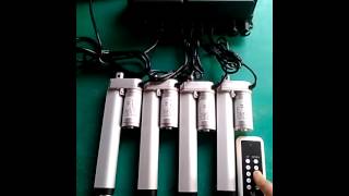 4pcs 12V 24V DC linear actuator work synchronously system [upl. by Irrehc]