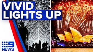 Vivid Sydney lights up with ‘biggest’ program ever  9 News Australia [upl. by Sikram734]