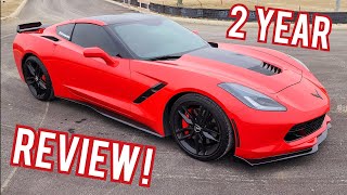 2 YEAR REVIEW OF OWNING MY C7 CORVETTE STINGRAY Z51 [upl. by Aronoff]