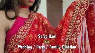 TRADITIONAL SAREE HAUL FTAMAZON [upl. by Ellevel]