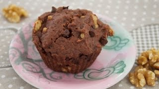 Rezept Schoko Muffins mit Walnüssen ✪ Muffins mit 2x Schokolade ✪ Schokotröfpchen amp Kakaopulver [upl. by Agem]