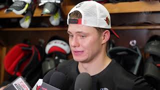 Drake Batherson Tim Stützle Anton Forsberg and DJ Smith Postgame Availability vs NYI [upl. by Nafri]