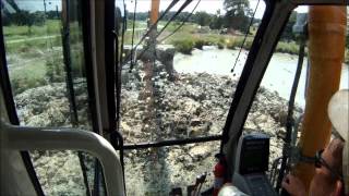 Long Reach Excavator Loading Mud [upl. by Nerraf]