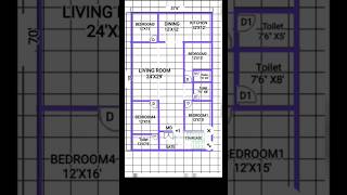 4 BHK HOUSE PLAN🏣 [upl. by Baum]