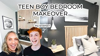 TEEN BOY BEDROOM MAKEOVER  MAKING OVER MY BROTHERS ROOM [upl. by Amaleta]