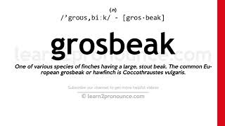 Pronunciation of Grosbeak  Definition of Grosbeak [upl. by Emeline]