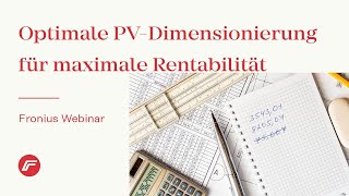 Webinar Optimale PVDimensionierung für maximale Rentabilität [upl. by Maillij]