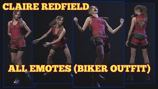 Claire Redfield All Emotes Biker Outfit Resident Evil ReVerse [upl. by Essyle686]