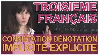 Connotation dénotation implicite explicite  Francais 3e  Les Bons Profs [upl. by Joashus]