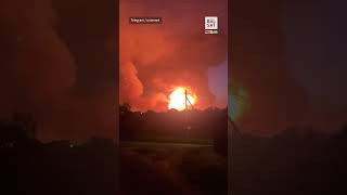 Powerful 💥 explosion at Russian ammunition depot work of the Armed Forces of Ukraine shorts [upl. by Atter]