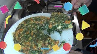 Tortilla de Kale rellena  Kale omelette stuffed with cheese 🌿🧀 [upl. by Otrebcire]