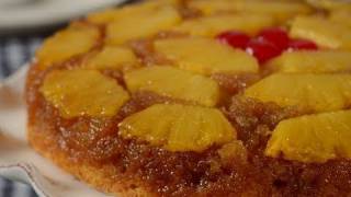 Pineapple Upside Down Cake Classic Version  Joyofbakingcom [upl. by Ecissej]