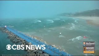 Watch a meteotsunami strike a Lake Michigan shoreline [upl. by Aiepoissac]