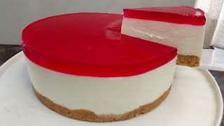 Nobake Strawberry Cheesecake Recipe  No egg  No oven [upl. by Darton]