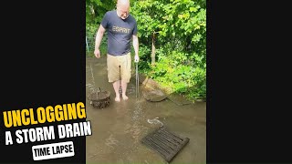 0471  Time Lapse  Unclogging a storm drain after heavy rain in Germany [upl. by Earlie]