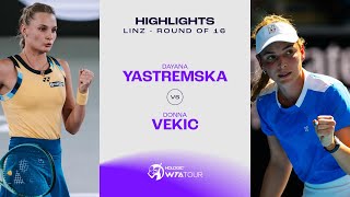 Dayana Yastremska vs Donna Vekic  2024 Linz Round of 16  WTA Match Highlights [upl. by Gladdy]