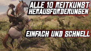 ALLE 10 REITKUNST HERAUSFORDERUNGEN  GUIDE  RED DEAD REDEMPTION 2 [upl. by Corvin]