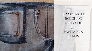 Cambiar bolsa de bolsillo pantalón jeans o vaquero [upl. by Akierdna]