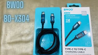 BWOO TypeC to TypeC Cable BOX304 unboxing amp overlook [upl. by Emarej297]