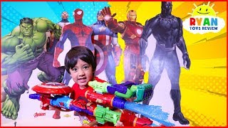 Ryan Pretend play with Avengers Infinity War Superhero Toys Hide and Seek [upl. by Bolan]