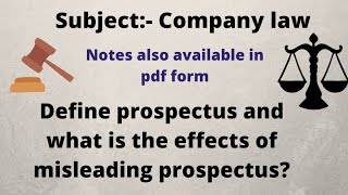 Define prospectus and what is the effects of misleading prospectus [upl. by Nicole]