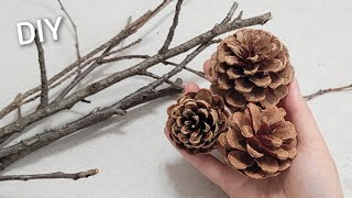 So Beautiful  Look what I Made with Pine cone and tree branch DIY Recycling craft ideas [upl. by Drusy]