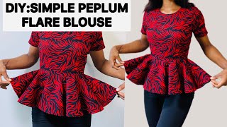 How to cut and sew a simple peplum blouse with a 1440 Degree Flare [upl. by Mandal]