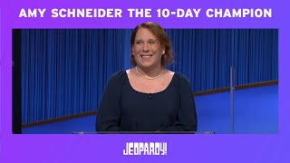 Amy Schneider Talks About How It Feels to Be a 10Game Champion  JEOPARDY [upl. by Berne831]