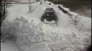 Train snow plowing in Normandy France [upl. by Fosdick]