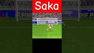 Saka vs Allison penalty kick✨🐐 football efootball penaltykick fifa liverpoll saka [upl. by Nnylyaj]