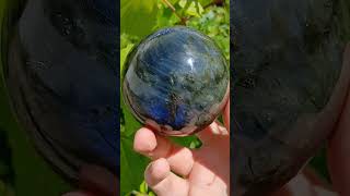 DEEP BLUE Labradorite FLASH In This Sphere labradorite gemstone gems crystals geology [upl. by Platas]