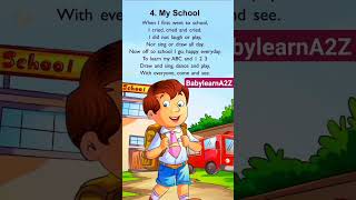 My School shorts forkids English PoembabylearnA2Z [upl. by Yarg844]