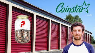 Cashing in Coins Found in ABANDONED Storage Unit  Using Coinstar [upl. by Hindu]