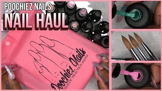 Acrylic Nails Tutorial  Nail Haul  Poochiez Nails Haul  Gel Polish  Nail Brushes  Practice Hand [upl. by Selima]