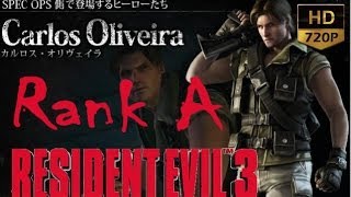 Resident Evil 3 The mercenaries Carlos Rank A  HQ USA [upl. by Acirretahs]