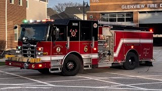 Glenview Fire Department Engine 6 Responding [upl. by Hertzfeld]